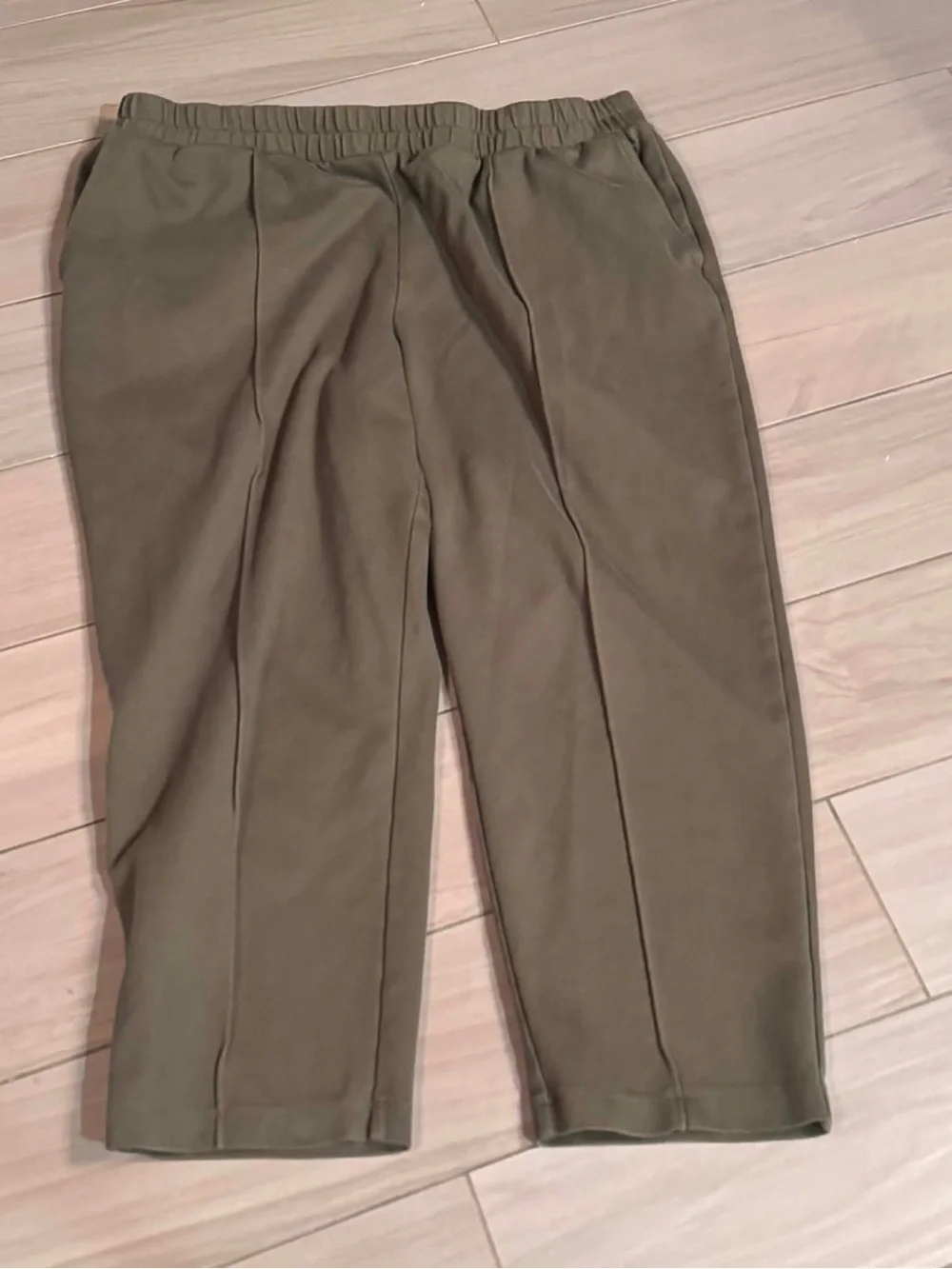 a new day Olive Green Elastic Waist Women's Jogger Pants WITH POCKETS SIZE XL
